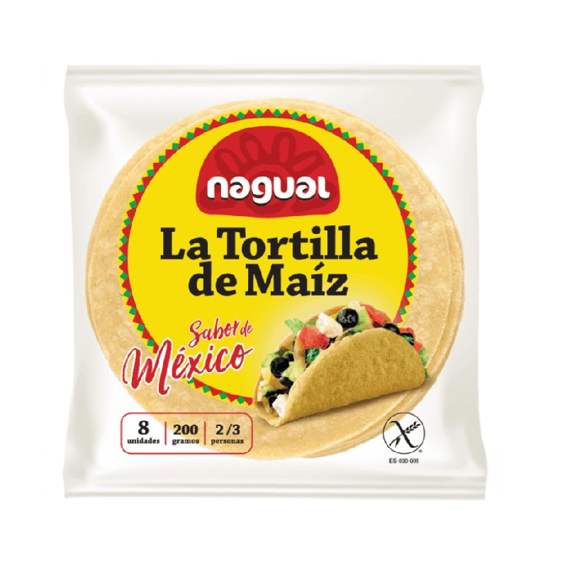 Nagual gele maïs tortilla15 cm